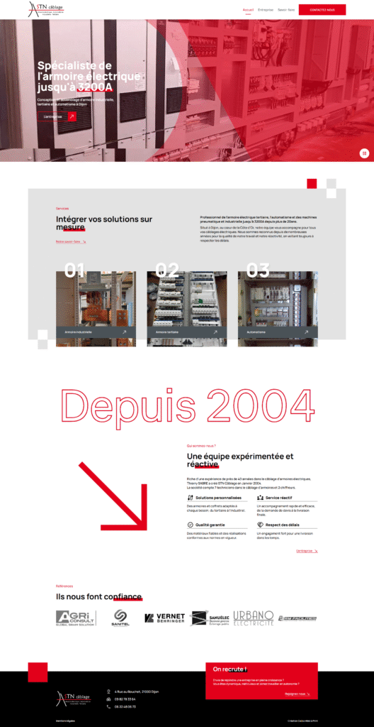 visuel du site internet stn-cablage